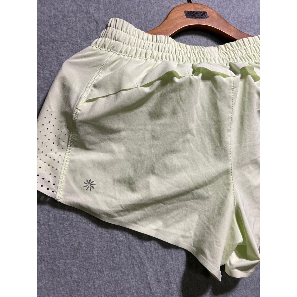 Athleta Hustle 3" Short Womens Small Pale Lime Green Running Athletic Shorts NWT - Picture 6 of 7